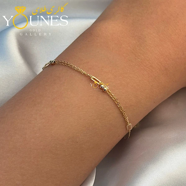 دستبند تمام طلا بیضی لیزری